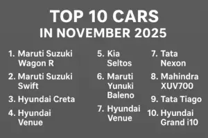 top 10 cars in nov 2025