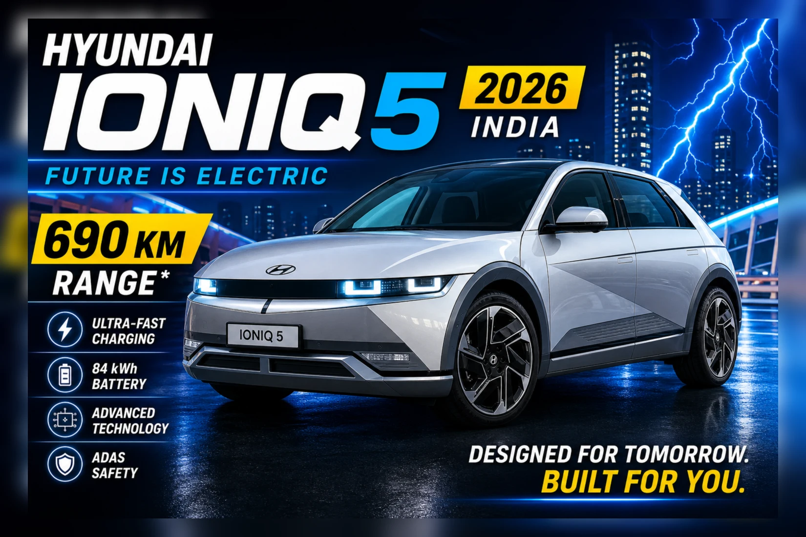 Hyundai IONIQ 5 2026 India electric SUV front view | Carzovo