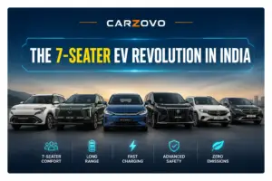Carzovo featured image showing top 7-seater electric cars in India 2026