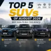 Top 5 SUVs in India August 2026
