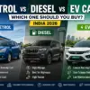 Petrol vs diesel vs EV cars in India 2026 comparison