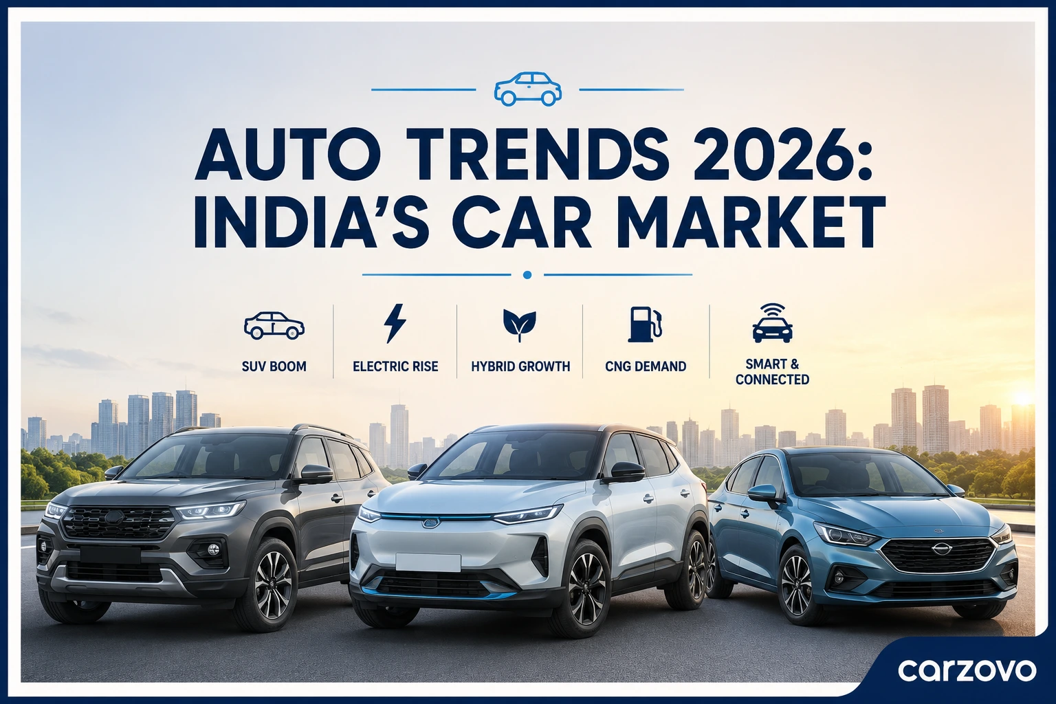 Auto Trends 2026 Indian car market with SUVs electric hybrid and CNG cars
