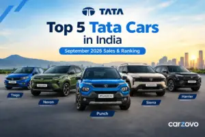 Top 5 Tata cars in India September 2026 including Punch Nexon Tiago Sierra and Harrier